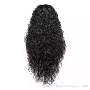 China supplier wholesale frontal custom wigs 100%transparent lace water wave human hair wigs curly wig hair brazilian human hair